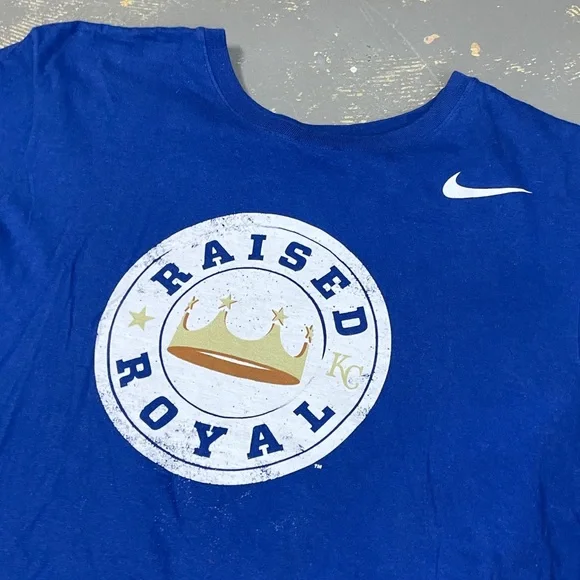 Nike Kansas City Royals MLB Shirt Blue 561416-4EW Large Raised Royal - Picture 3 of 9